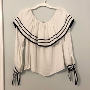 Forever 21 White and black layer blouse